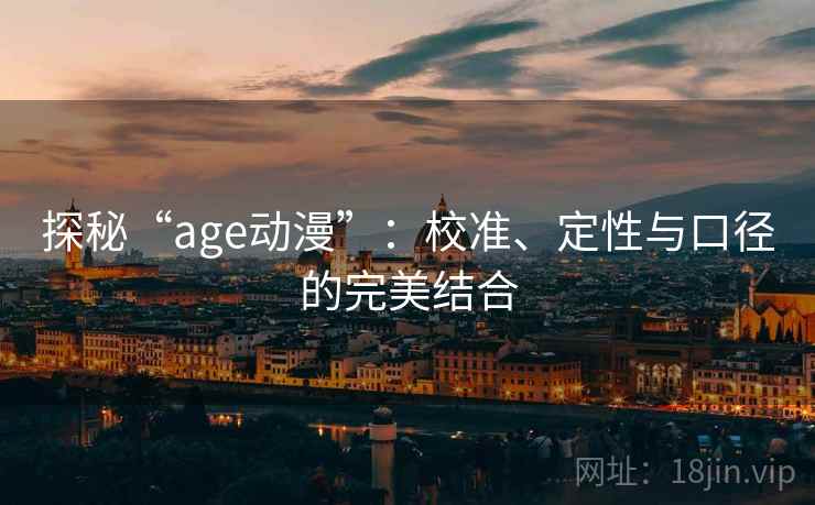 探秘“age动漫”：校准、定性与口径的完美结合